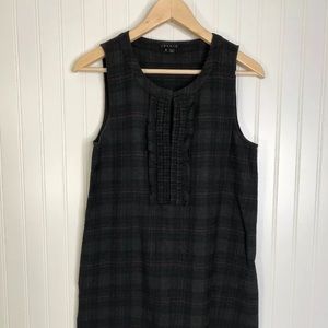 Theory plaid dress wool blend size 8